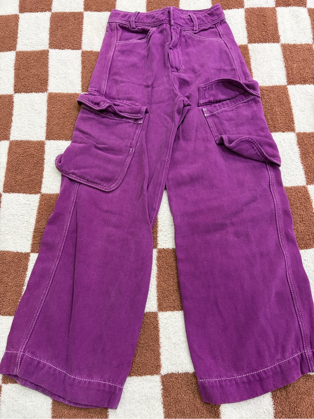 Zara Purple Cargo Wide-Leg Kids Pants